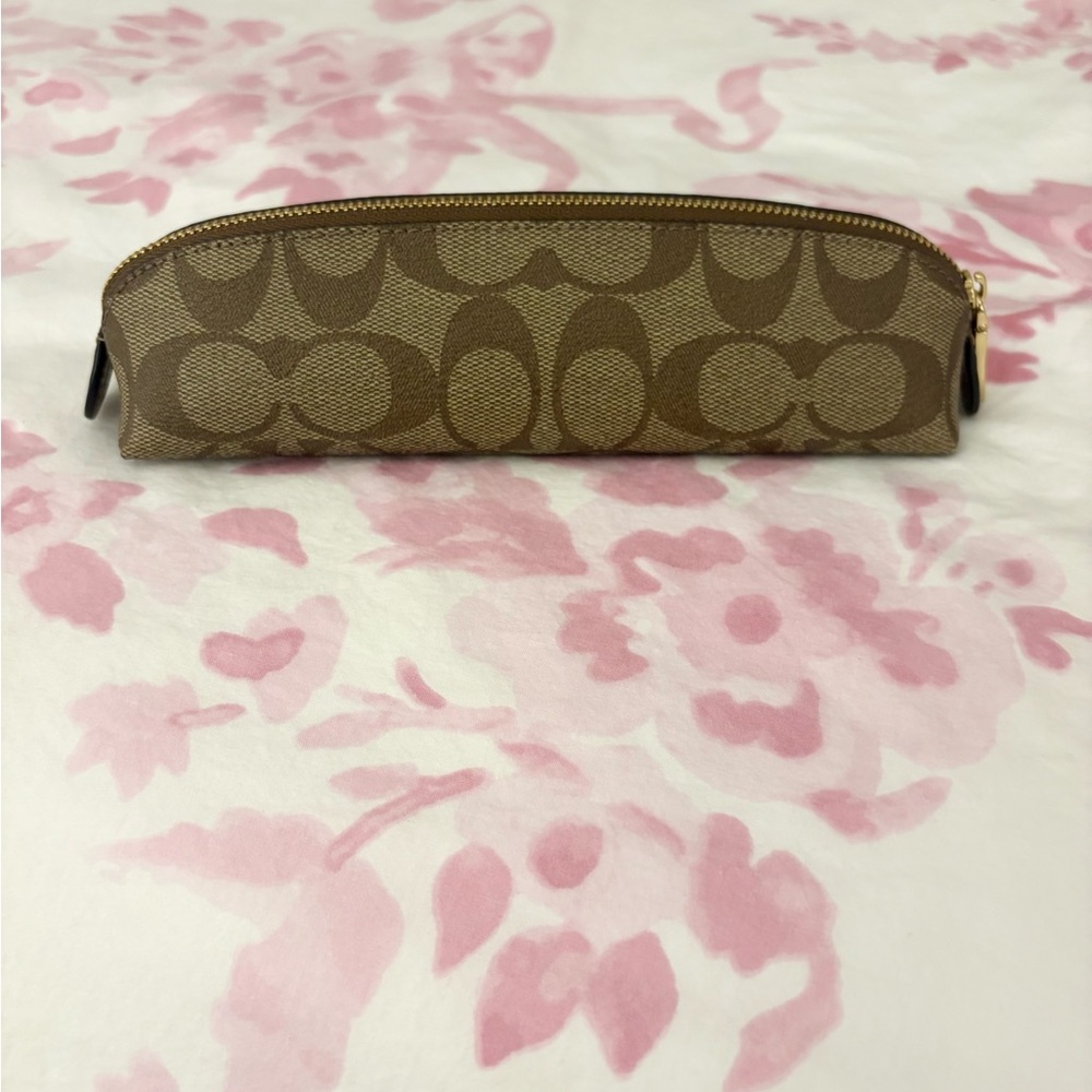 Coach signature canvas leather pencil case